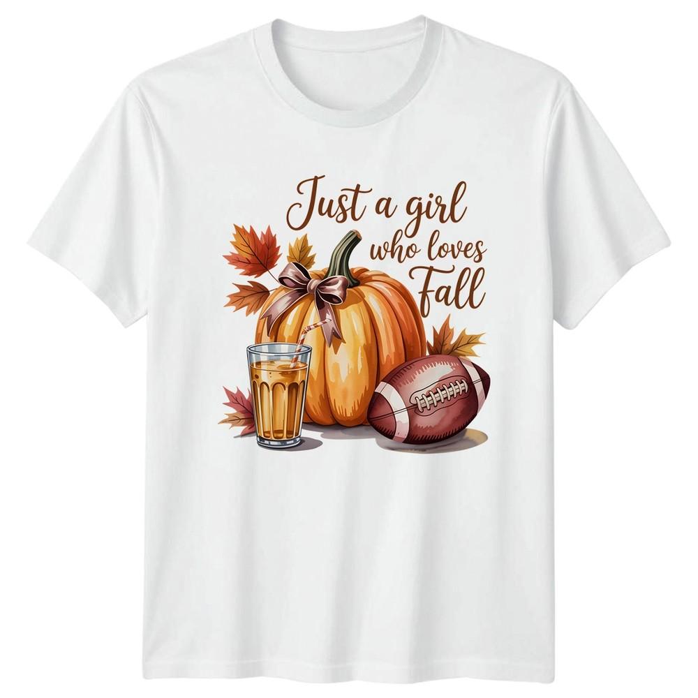 Just A Girl Who Loves Fall Autumn Seasons Unisex TShirt Unisexs Tee Graphic Top S