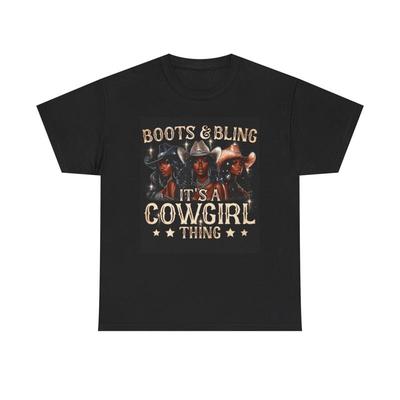 Boots And Bling Cowgirl Things T Shirt Women'S Vintage Retro Cotton