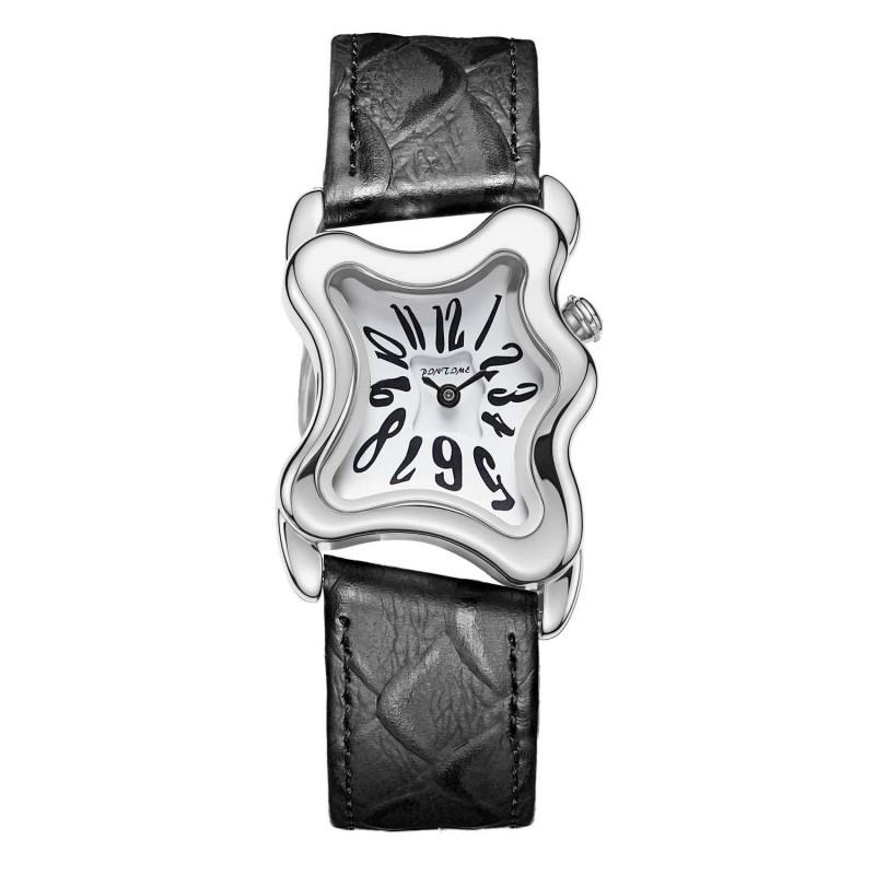 Irregular Y2K Couple Wrist Watches Unique Design Leather Strap Quartz 30M Water Resistant