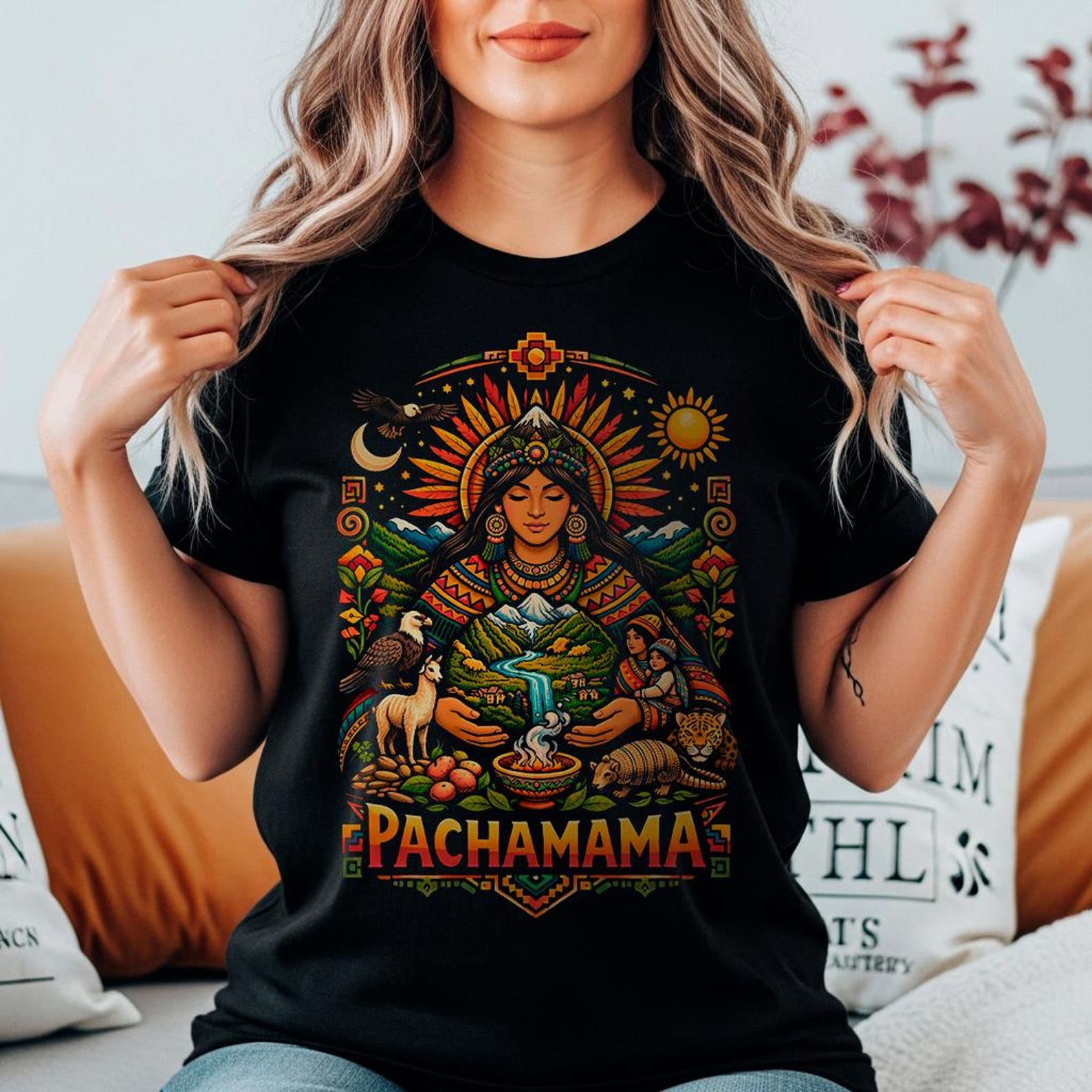 Pachamama Shirt: Mother Earth T-Shirt | Pagan Goddess Nature Unisex Tee | Sacred Earth Spiritual Apparel 3XL