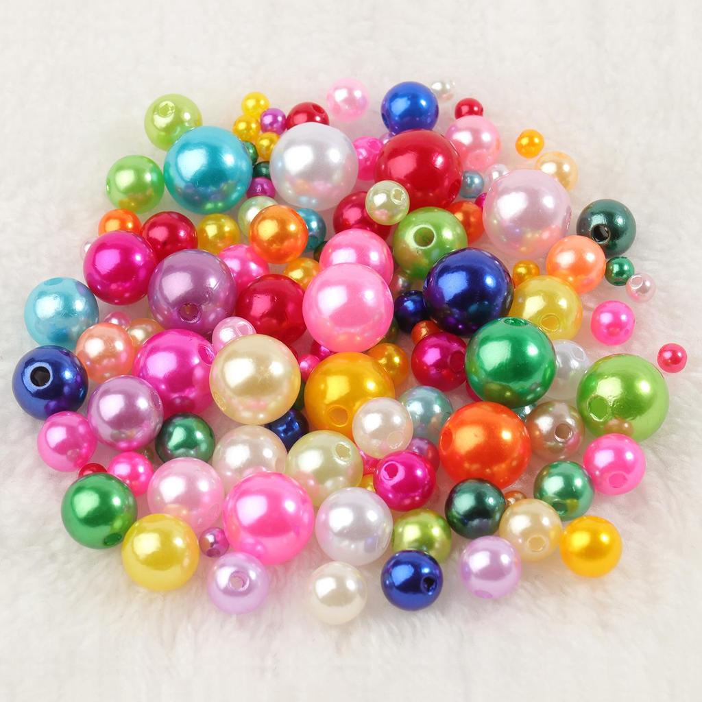 4mm 6mm 8mm 10mm Mărgele acrilice rotunde în mai multe culori Imitație de perle margele distanțare libere pentru realizarea de bijuterii artizanat manual