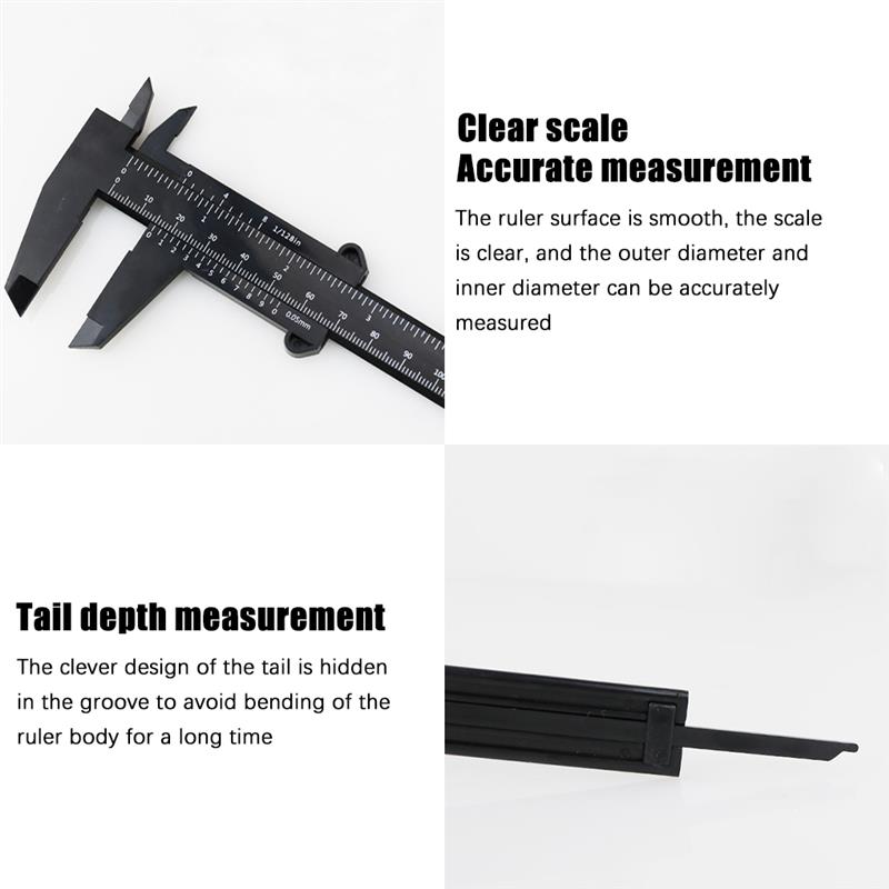 

0-150mm DIY Tool Woodworking Metalworking Plumbing Model Making Plastic Vernier Caliper Aperture Depth Diameter Measure Tool