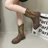 New Style Embroidered Cowboy Boots for Women Leather Boots Lightweight Comfortable Western Boots Zapatos De Mujer Plus Size