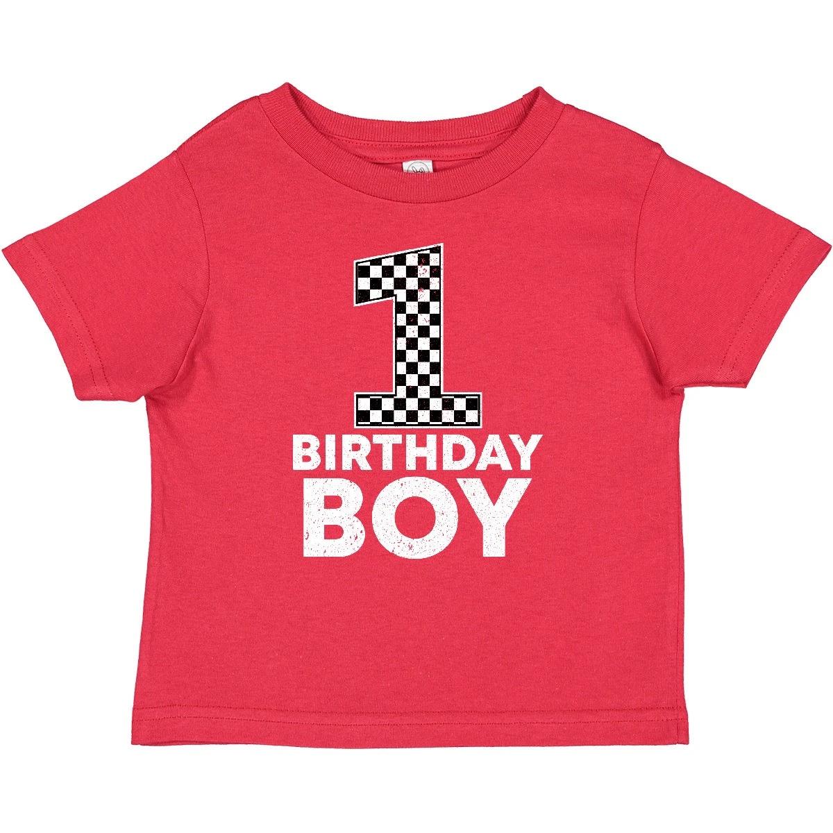 Inktastic 1st Birthday Boy Checkered Number Baby T-Shirt Racing Infant Tees 130