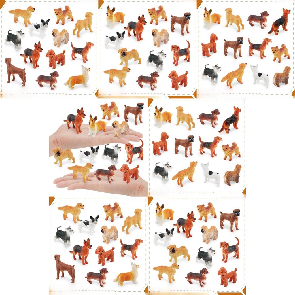 Teddy Plush Dog Miniature Model Pvc Collectible For Pet Enthusiasts