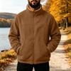 Men's Warm Thickened Lined Stand Collar Jacket for Fall and Winter
