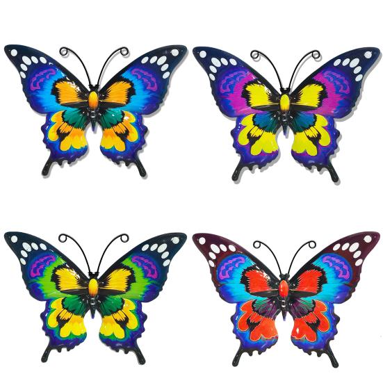 Decorative Wall Sculptures Metal Butterfly Decor for Garden Yard Patio, Large Iron Butterflies Hanging Art Sculpture, Outdoor Fence Farmhouse Indoor