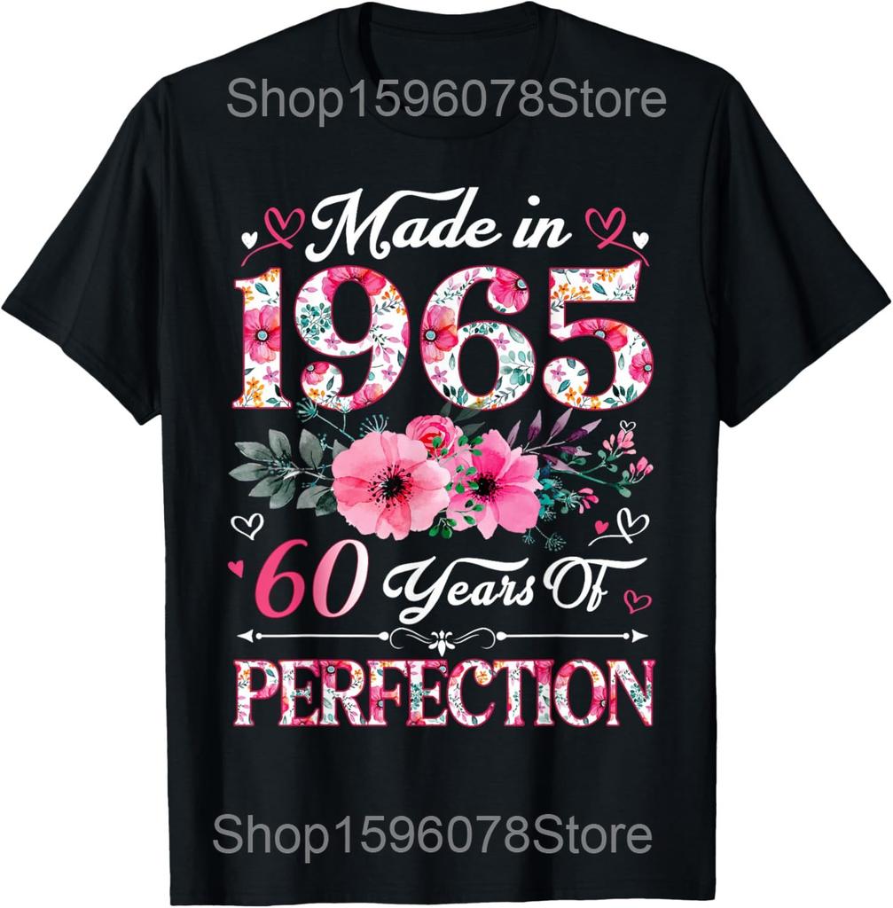 Hello Sixty Est 1965 60 Years Old 60th Birthday T Shirt Humor Streetwear Tee Shirt Short Sleeve Unisex Loose Clothing