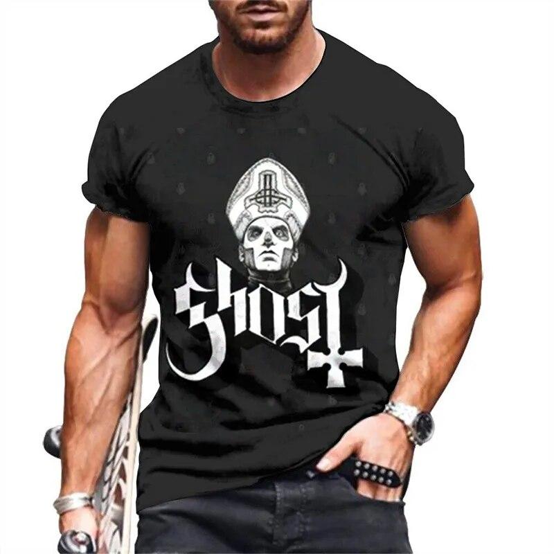 

Летние футболки с 3D принтом Ghost Band, уличная одежда для мужчин и женщин, модная футболка в стиле хип-хоп большого размера с короткими рукавами, детские футболки, топы, одежда L