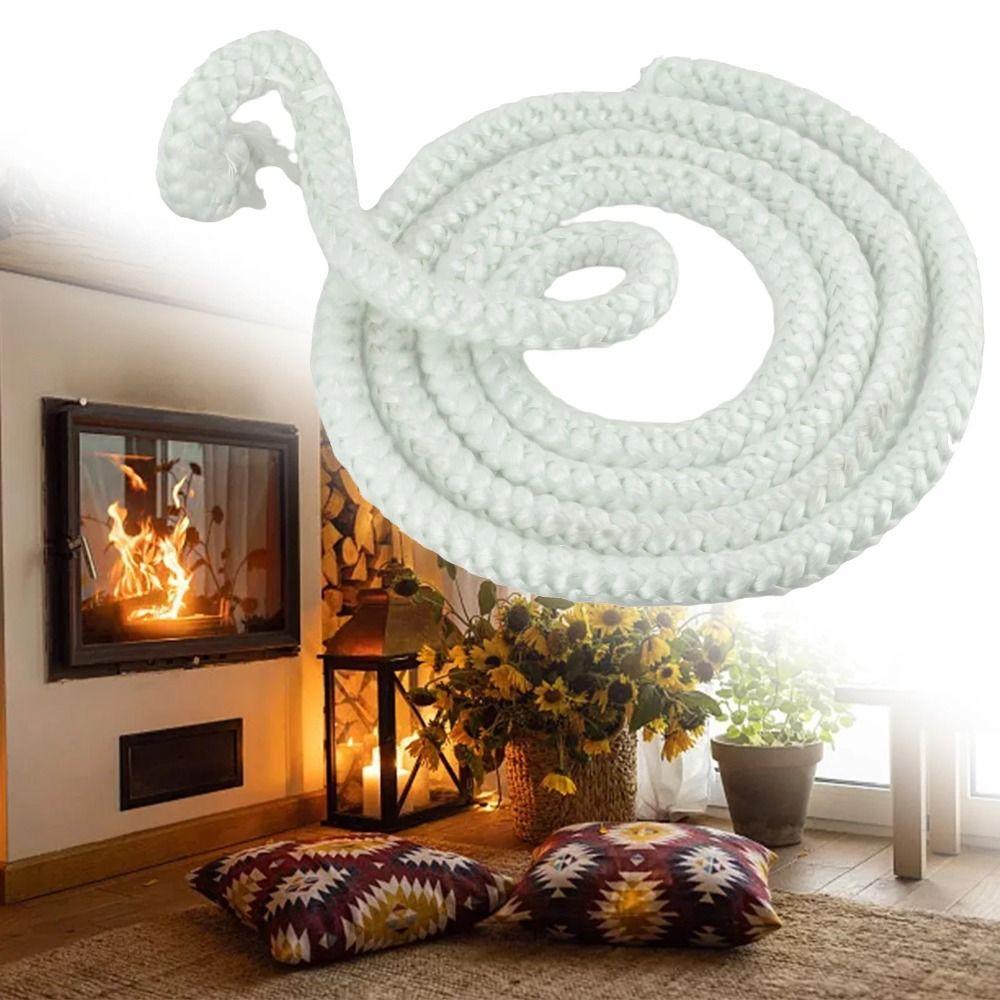 2m Fiberglass Fire Rope Insulation Fireproof Sealing Strip for Wood or Pellet Fireplaces