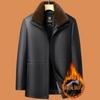 Dad winter leather jacket men's winter velvet thickened old man grandfather middle-aged and elderly jacket
