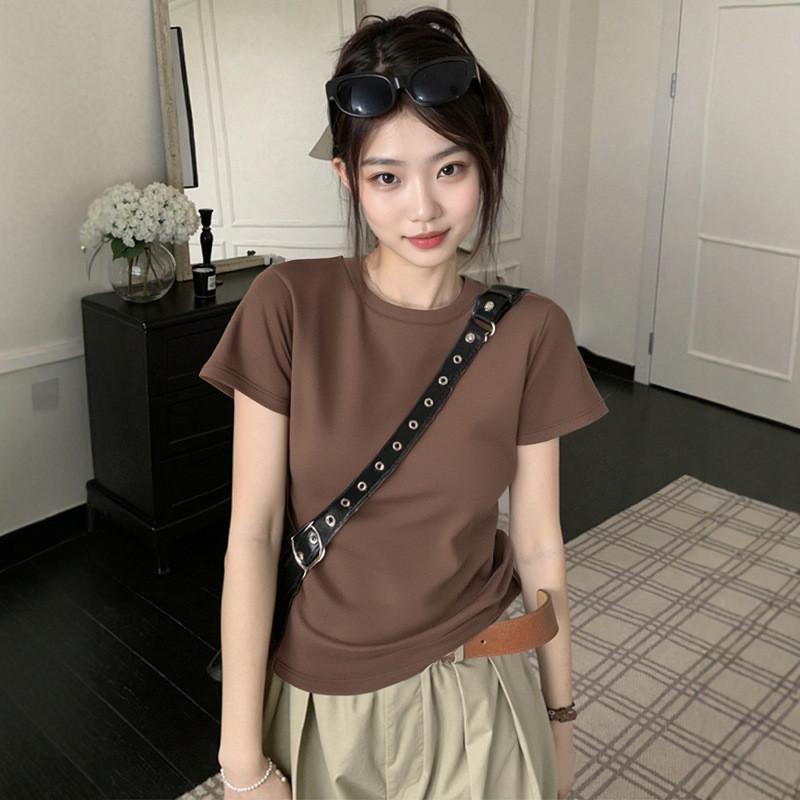 Cotton Short Sleeve T Shirt For Women With Slim Fit And Round Neck Summer Casual Style