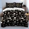 Skull Pattern Decor Three-Piece Set Soft Comfortable Duvet Cover Bedding Set Included 1*Duvet Cover & 2*Pillowcases, Gift