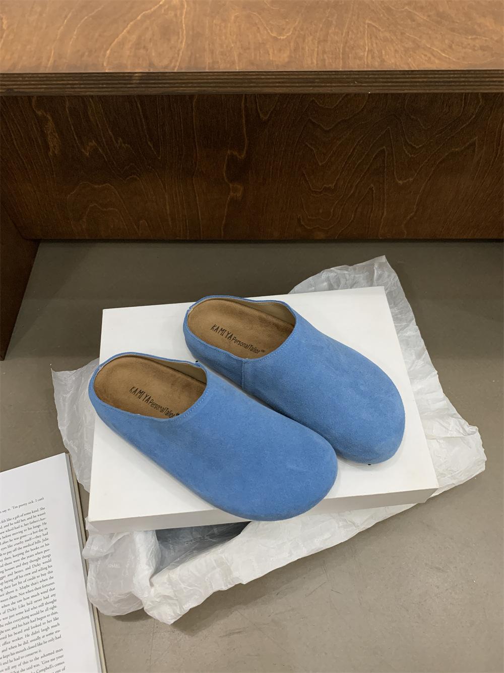 

Баотоу Биркеншток полушлепанцы женские 2025 осень новинка ретро Мори универсальные коровья кожа платформа ленивые туфли 40