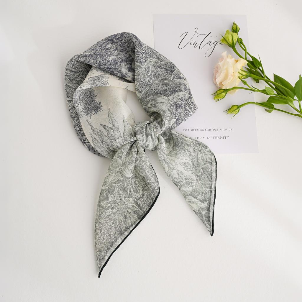 Silk silk scarf summer thin neck protection small square scarf women's 1116 new scarf high-end neck sun protection summer