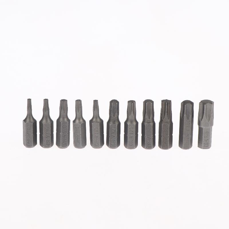 5Pcs Torx Screwdriver Bit 1/4" Hex Shank T8/T9/T10/T15/T20/T25/T27/T30/T35/T40/T45 Head 1" Length 6 Point Security Drill Bits