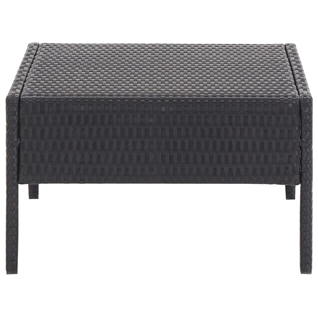6 Piece Garden Lounge Set with Cushions Poly Rattan Black