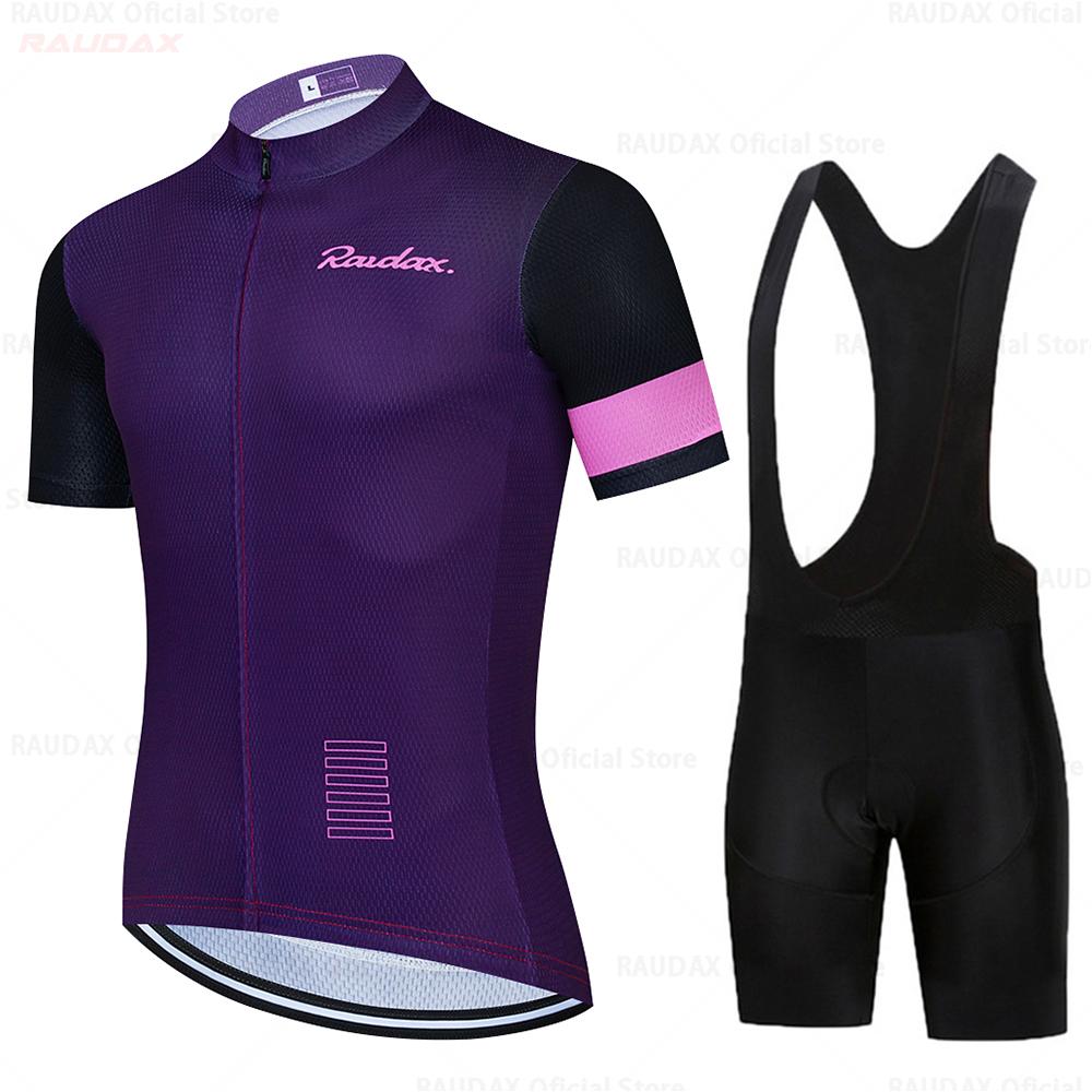 Cycling Jersey 2026 Team Raudax Cycling Clothing 19D Mountain Bike Bib Shorts MEN Bike Jersey Set Ropa Ciclismo Hombre