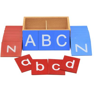 Dřevěný karton Poznávací Montessori Hračky Monzo ABC Brusný papír Brusný papír Sada dopisů Sada karet s abecedou od 4letých dívek