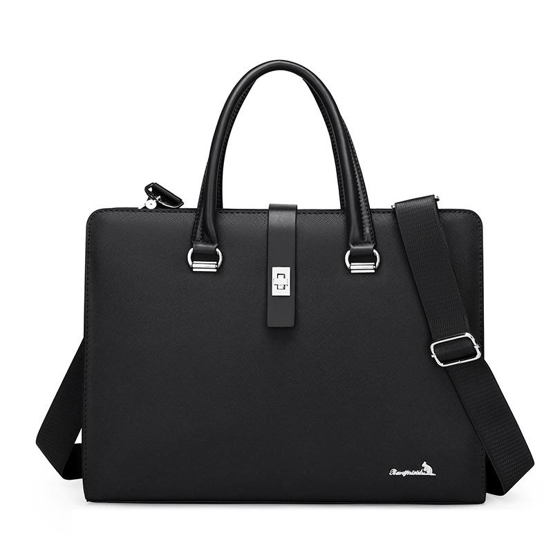 Men's Large Capacity Business Briefcase and Shoulder Messenger Bag