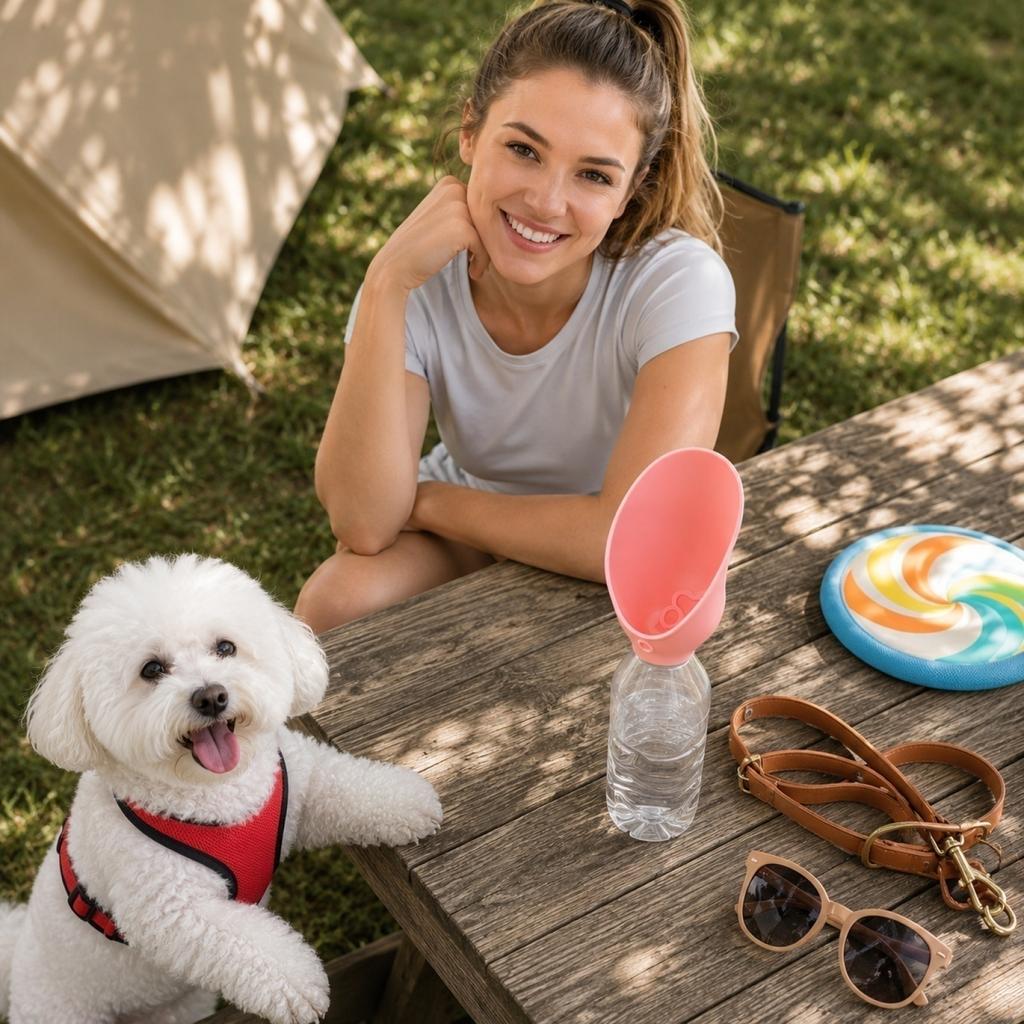 Portable Pet Water Bottle Silicone Dog Cat Drinking Dispenser Outdoor Travel Leak Proof Pet Water Container