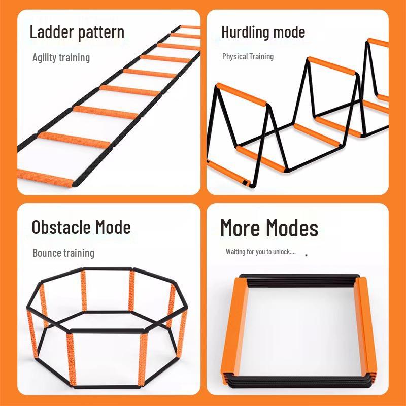 Escada Multifuncional de Agilidade e Fitness Infantil: Design de Borboleta, Amarelinha, Barreiras, Step Trainer de Basquete, Escada de Corda.
