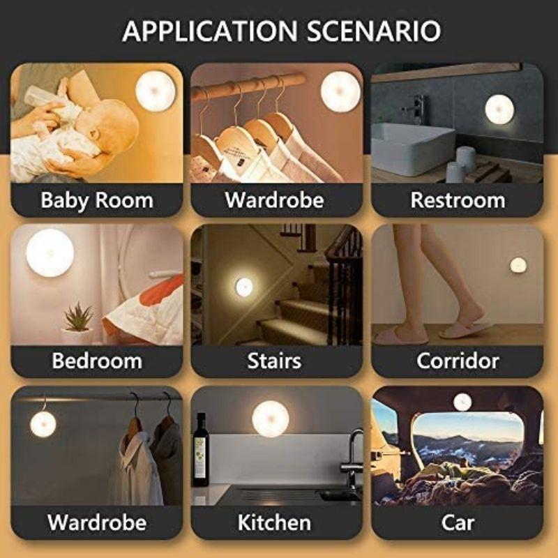 Homlly Rechargeable Motion Sensor Light (Warm Yellow) (X2PCS)