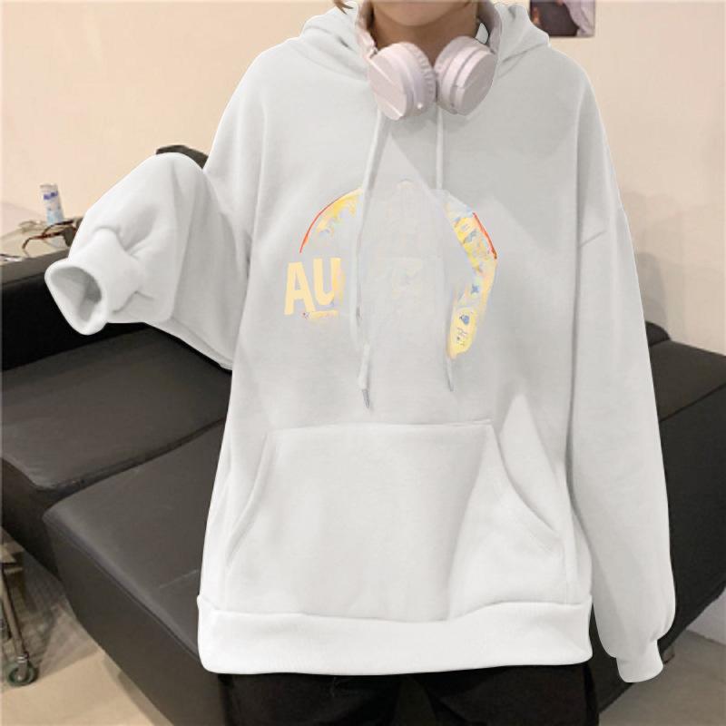 Vintage Plush Thick Hooded Sweater: Women's Long-Sleeve Autumn/Winter Top