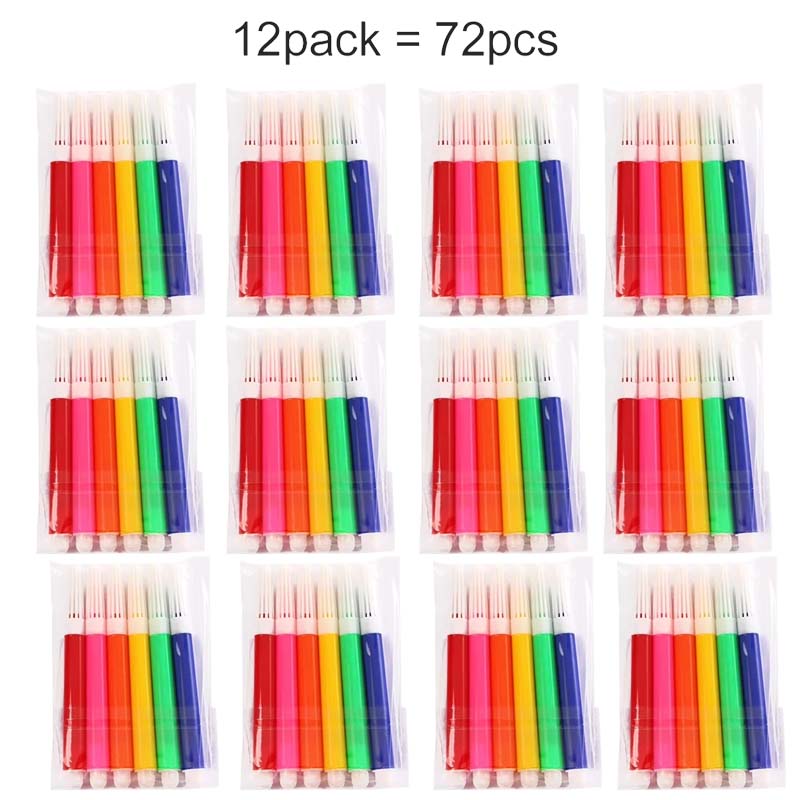 

12/24pack Watercolor Markers Mini 6-Color Pens Graffiti Painting Student Supplies Canvas Painting Paper DIY Drawing Props TMZ