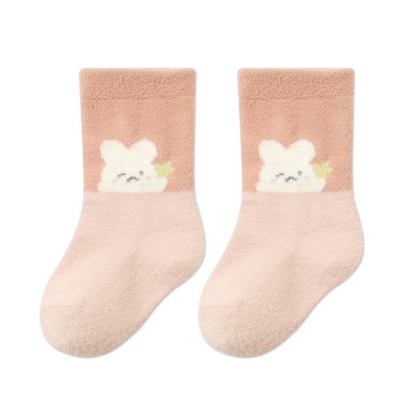 Cute Bear Baby Socks Winter Thicken Warm Baby Boys Girls Middle Tube Socks Toddler Kids Socks