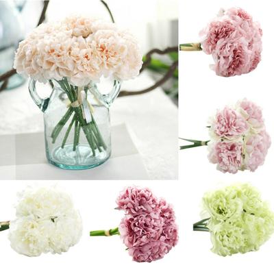 5 Köpfe Künstliche Pfingstrosen Fake Blumen Hochzeitsstrauß Braut Hortensien Dekor
