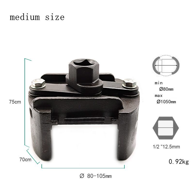 60-80/80-105/105Adjustable Two-Jaws Oil Filter Wrench Filter Filter Wrenches Remover Steel Fuel Cast Two-Claw Disassembly Tools