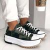Women Platform Canvas Sneakers Lace -Up High Top Female Casual Shoes Fashion Zebra Pattern Lace Up Lady Sports Boots Spring