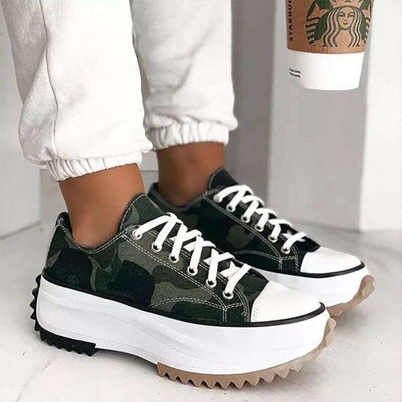 Women Platform Canvas Sneakers Lace -Up High Top Female Casual Shoes Fashion Zebra Pattern Lace Up Lady Sports Boots Spring