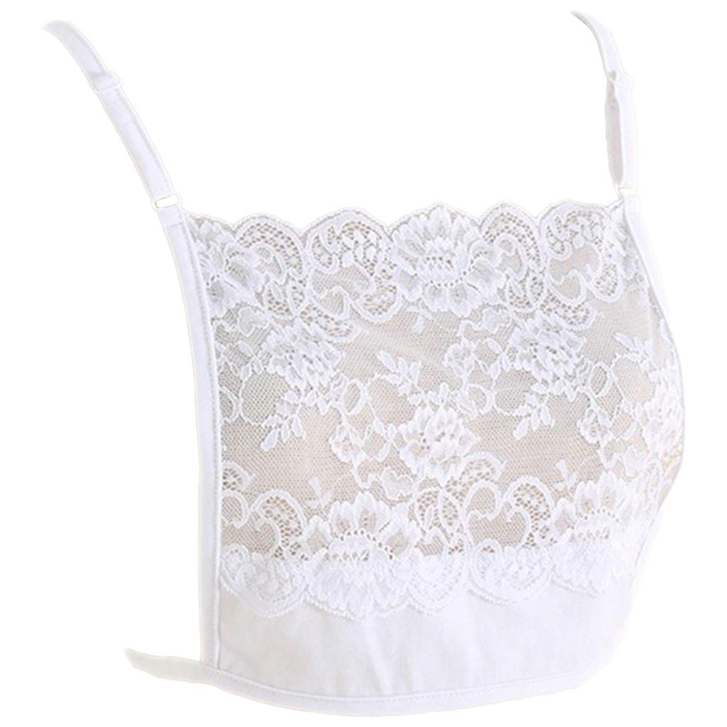 Women Lace Camisole Bras Wrapped Chest Strapless Adjustable Chest Cleavage Cover Wrap Anti-light Faux Collar Costume Accessories
