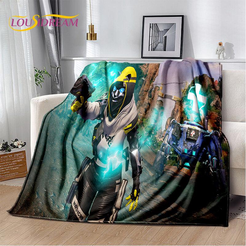 Coperta morbida in peluche, coperta in flanella, coperta da divano per soggiorno, camera da letto, letto, divano, copertura per picnic, stile cartone animato, per giocatori di Apex Legends