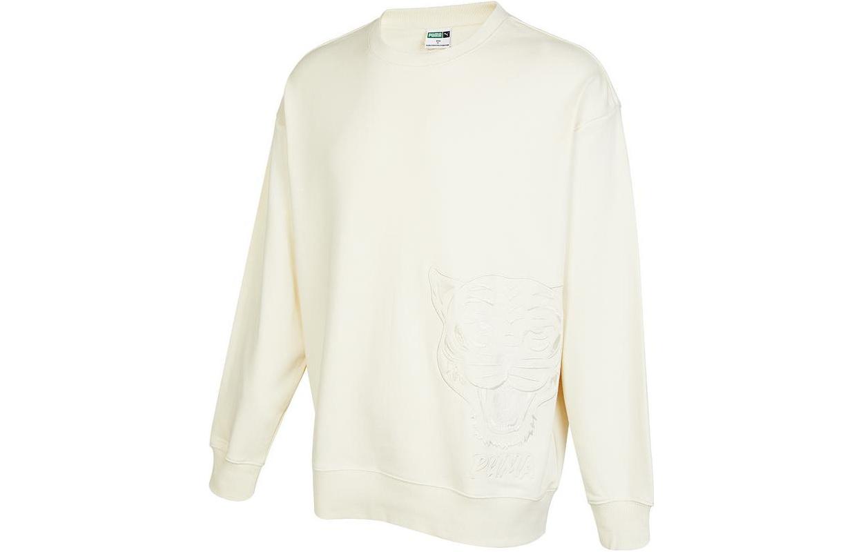 PUMA Sweatshirts Unisex White Crew Neck Moderate Regular 539756-97 L