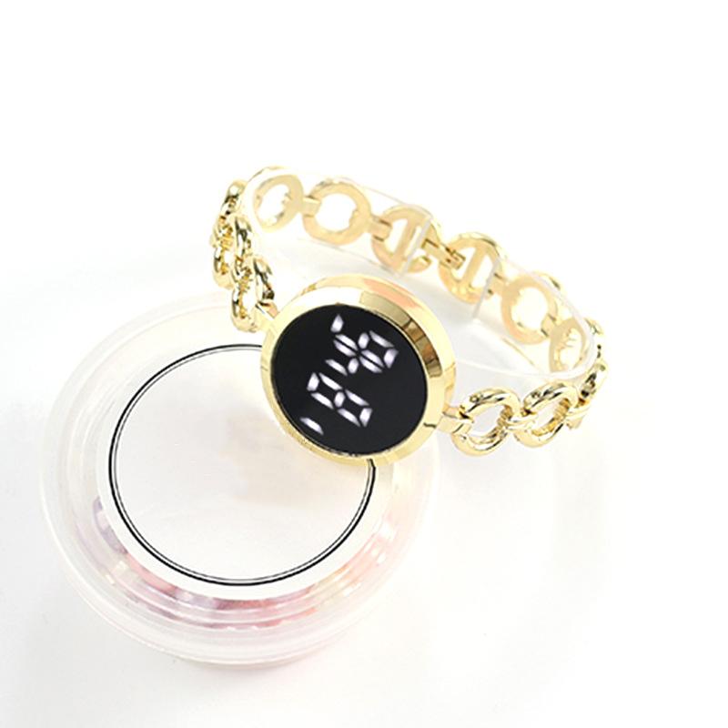 

Роскошный браслет со стразами, женские часы, модный тренд для девочек, ультра легкий сенсорный цифровой спортивный браслет, женские наручные часы золотой