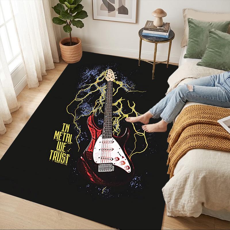 Metal Guitar Living Room Nonslip Area Rug Soft Carpet For Bedroom Game Playroom Sofa Office Home Decor Doormat Christmas Gift C926705