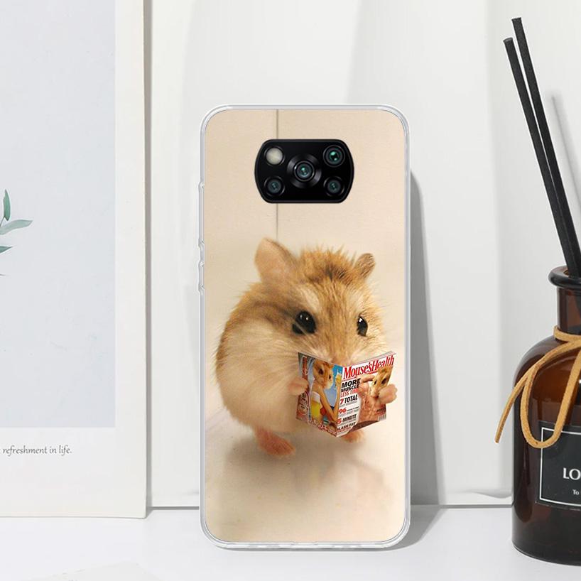 Cute Lovely Pet Hamster Phone Case For Xiaomi Poco X7 X6 X5 M7 M8 Pro F7 Ultra Redmi 15C 15 13C 13 12C 12 10 10C 10A Art Fundas