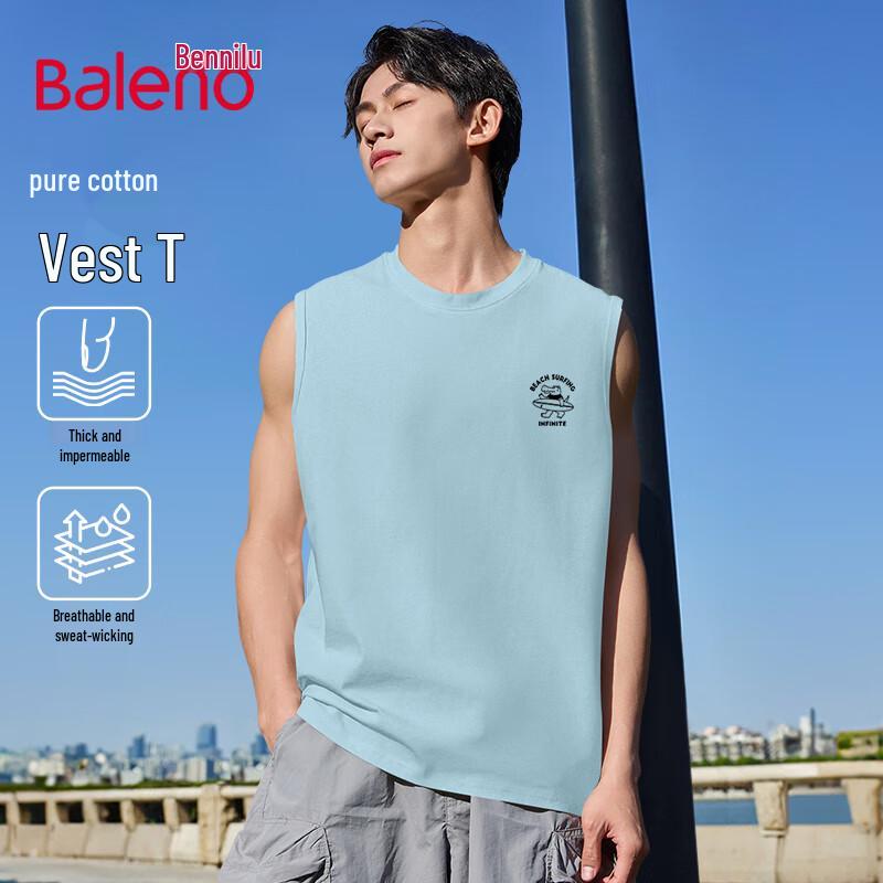 Baleno Men's Pure Cotton Sleeveless Vest T-Shirt