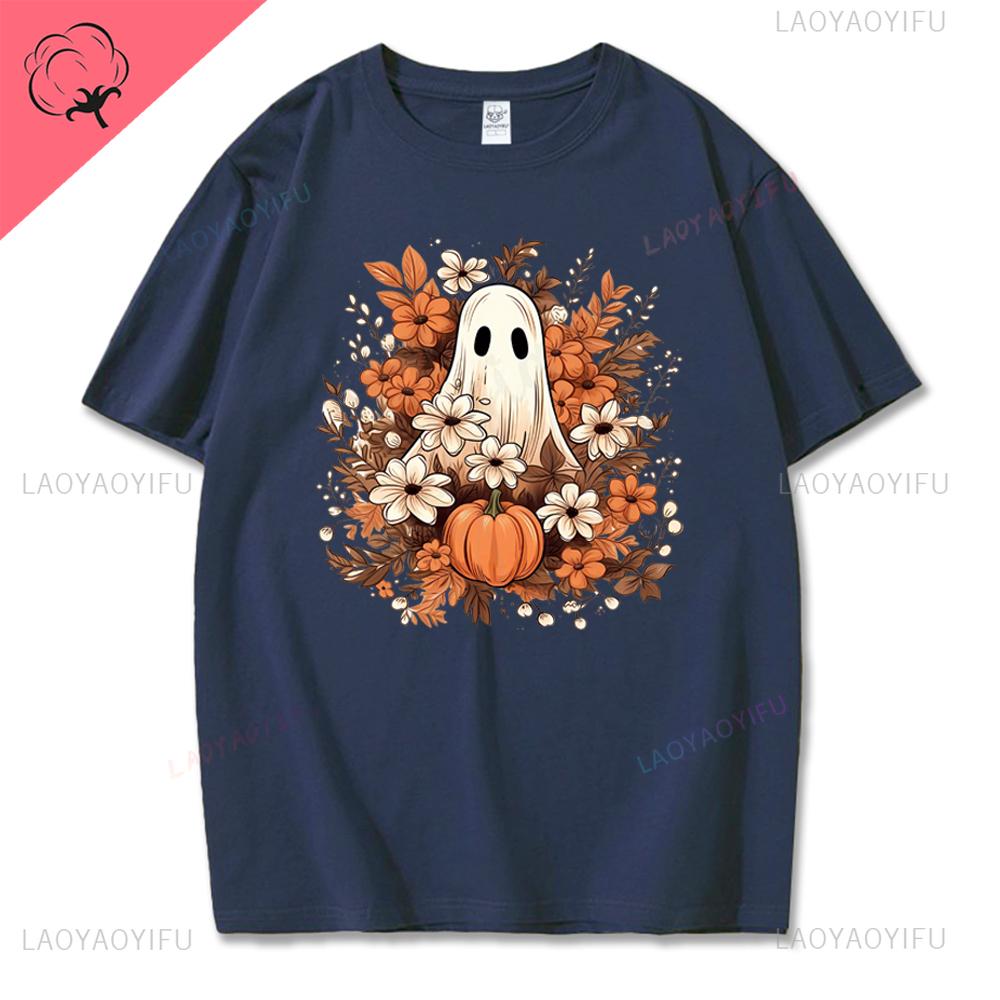 Halloween Familj Matchande T-shirts Söta Spöklika Halloween Party T-shirts Pumpatryck Kortärmade Kläder Mode Trend T-shirts