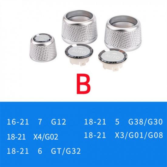 2018- BMW 5 6 7 G30 AC Climate Control Radio Volume Knob Silver Crystal | 3x | Front | Push Button | Durable