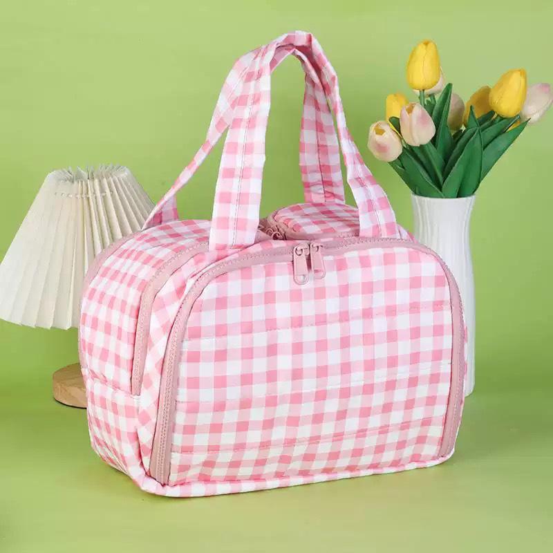 Korean Large Capacity Portable Makeup & Toiletry Bag with Partitioned Storage