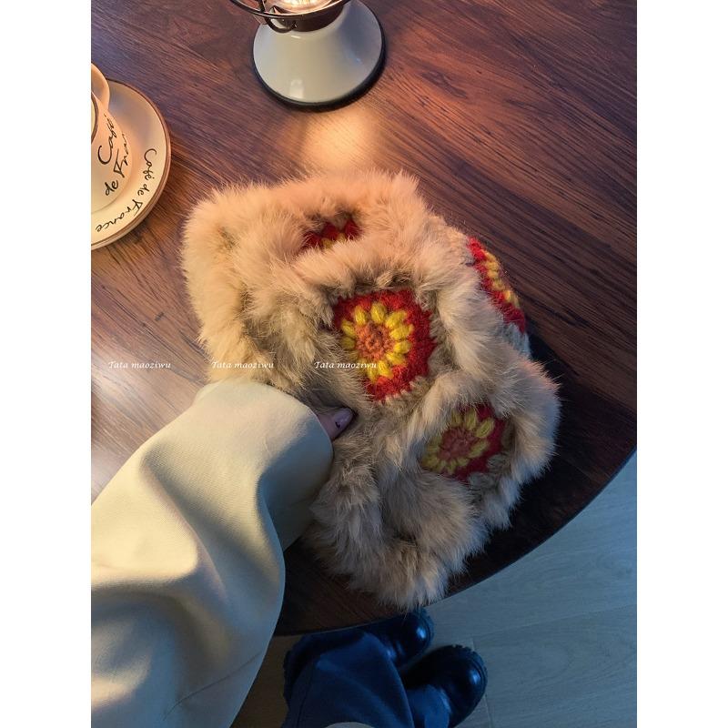 Rabbit Fur Lion Hat National Fashion Wool Hat Women's Winter Cute Plush Fisherman Hat  Plush Knitted Hat Tiger Head Hat Trendy