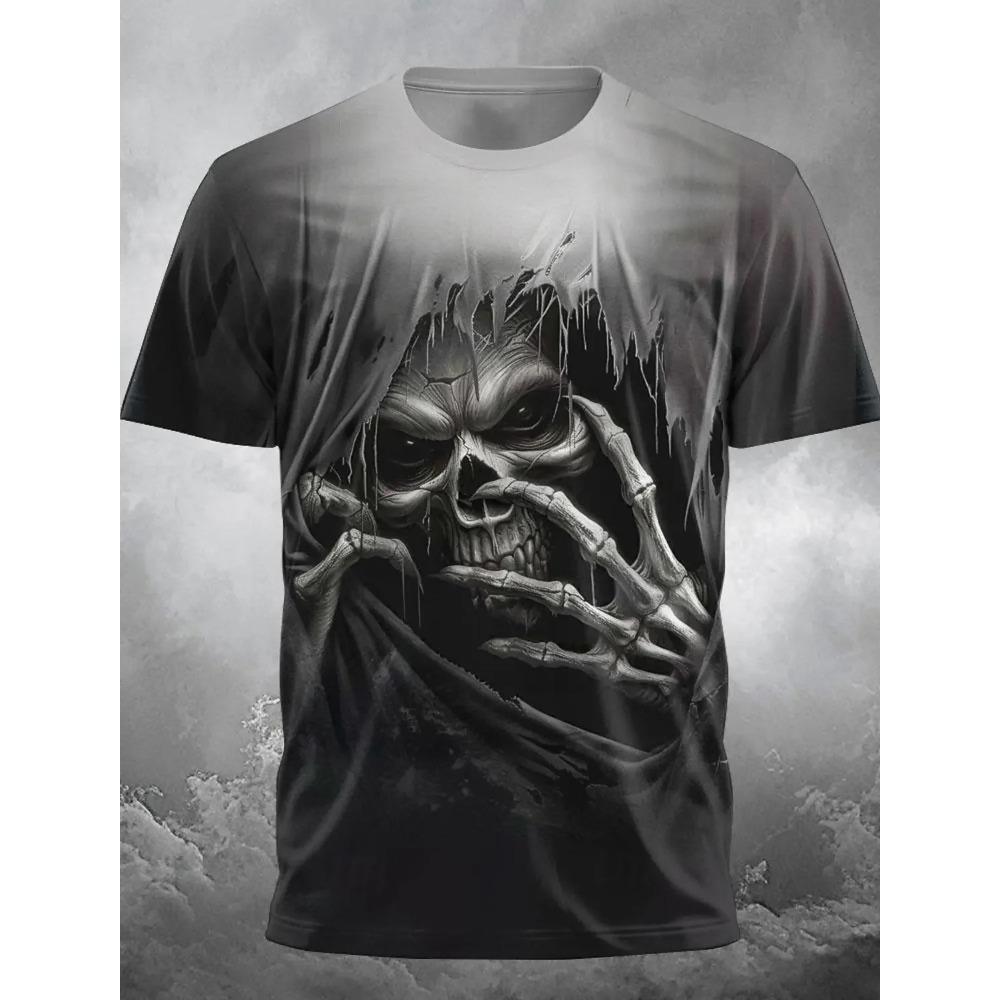 Fire Reaper Designer Gothic Men's 3D Print T shirt Tee Party Street Short Sleeve Crew Neck Shirt Summer Spring Clothing Apparel