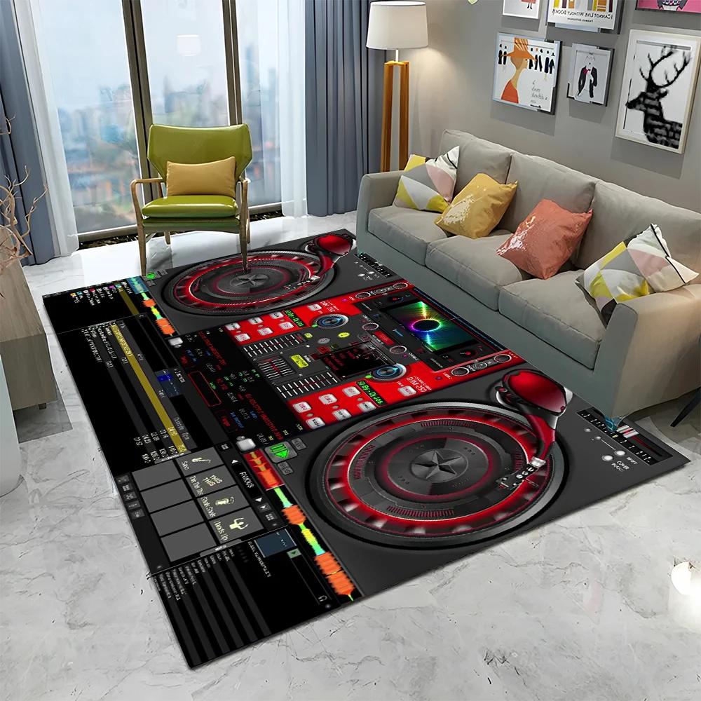 3D DJ Music Screen Keyboard Cartoon Carpet Rug for Home Living Room Bedroom Sofa Doormat Decor,Child Area Rug Non-slip Floor Mat