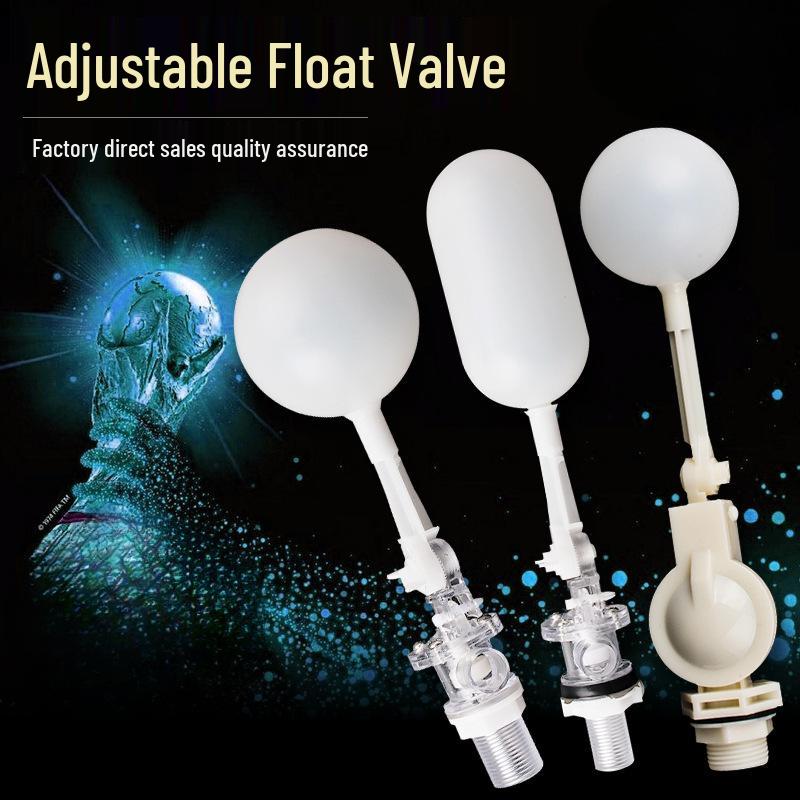 Adjustable Transparent Plastic Float Valve for Water Tanks - Install At Any Angle