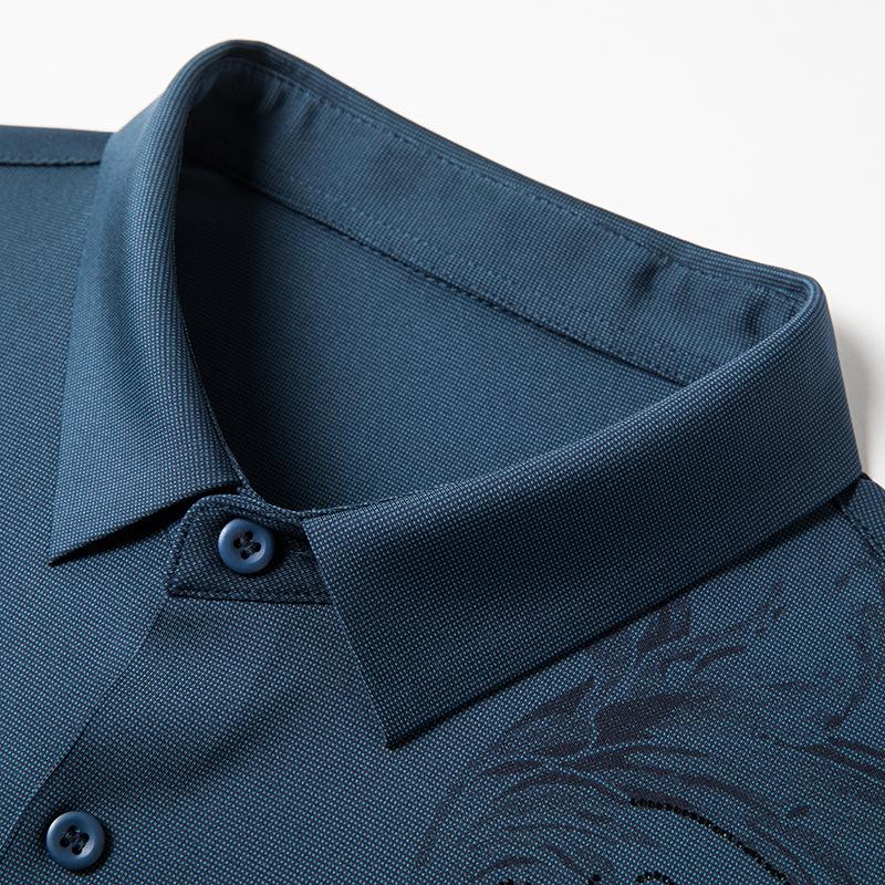 Autumn New Middle-aged Men's Long-sleeved Shirts, Casual Dad Shirts, Seamless Middle-aged Bottoming Shirts