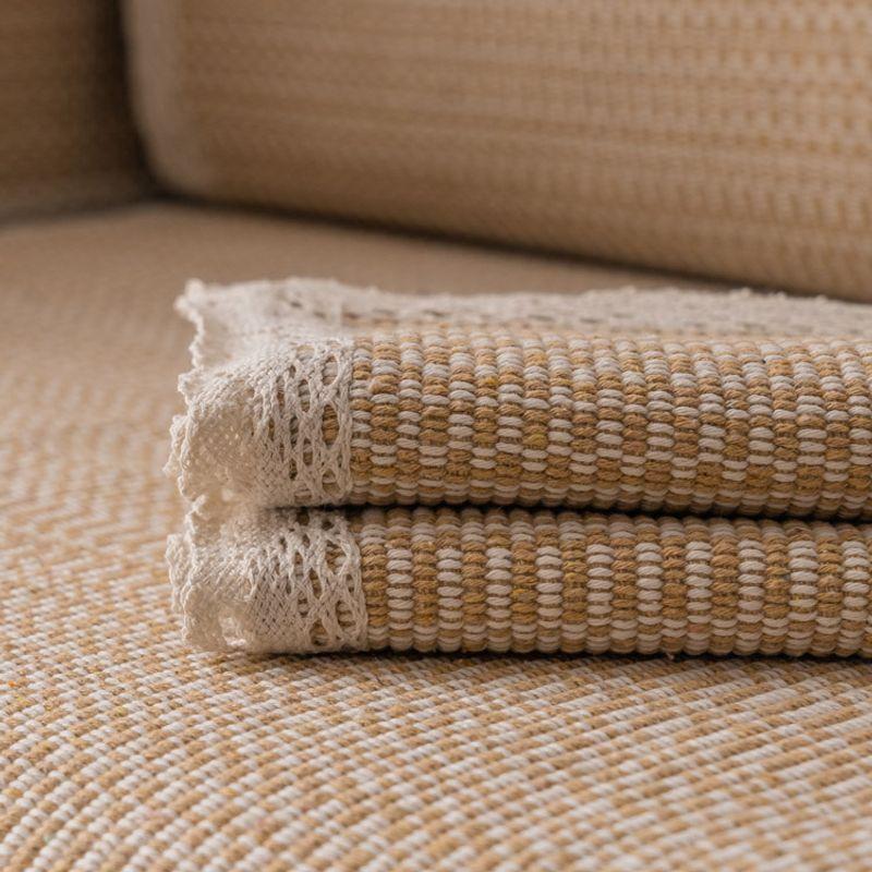 

All Year Round Neutral Cotton and Linen Sofa Cushion Fabric Simple Modern Non Slip Cotton Woven Coarse Cloth Breathable Sofa Towel Anti-Static Sesame point bean color 70*70cm